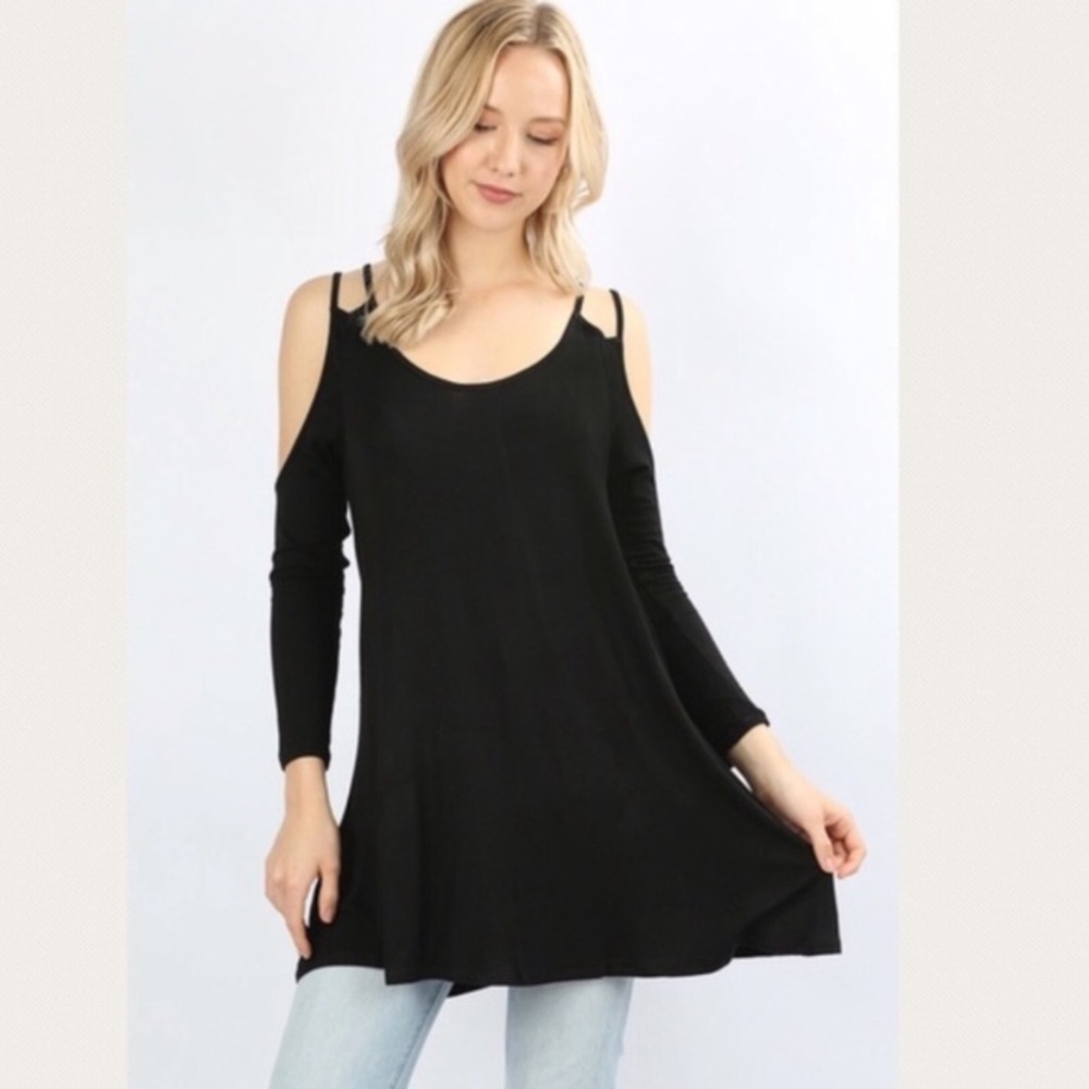 Double strap cold shoulder top NWT